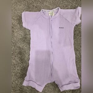 Bonds Lavender Waffle Short-Sleeve Zip Baby Onesie